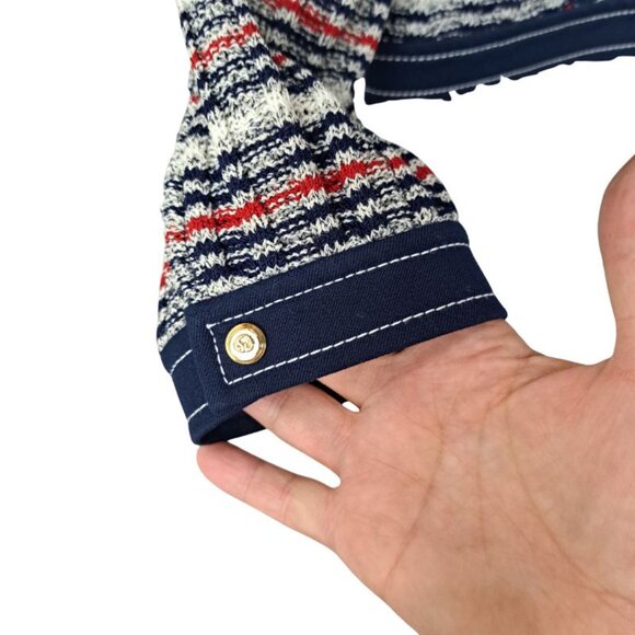 St. John Sport by Marie Gray Red White & Blue Jacket with Undershirt Size S - Picture 6 of 12